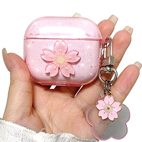 Yivenbarity Airpods ��4����(2024�N)�p�P�[�X ���킢�����̉ԃJ�o�[�f�U�C�� ���炵���ԕ��L�[�z���_�[�t�� ���f�B�[�X �K�[���Y �L���L�� �N���A �\�t�g�V���R�� �ی�P�[�X Airpods 4�Ή�