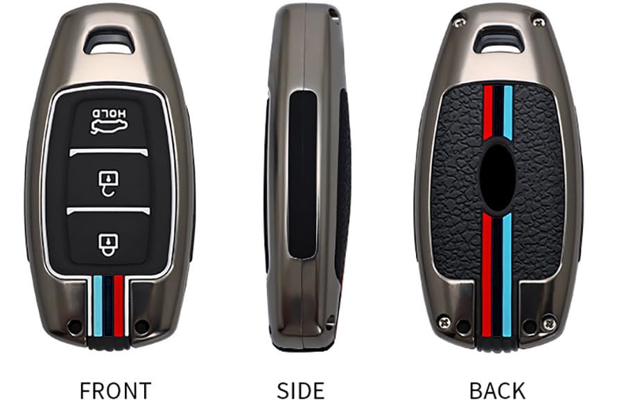 KUNIO Leather Key Case For Hyundai Kona & I30 - Protective Cover For Key Fob