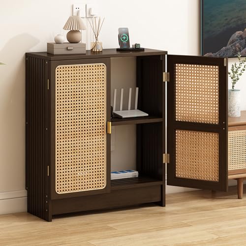 Organizador de cables de bambú para router wifi con estante regulable 2