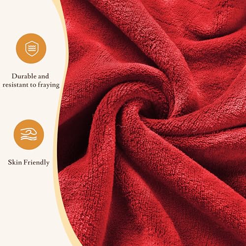 BRILLIO Electric Heated Blanket 72"×84" Full Size, Snuggly Microplush for Bed, Office, Study - 4 Heat Settings & 10H Auto-Off for Safe Overnight Use, Fast Heating, Housewarming Gifts- Red - image 5