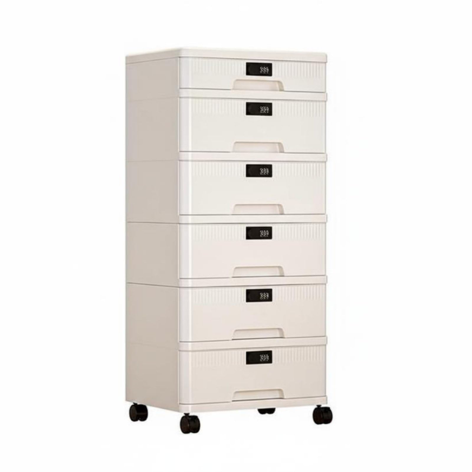 Almencla Archivador con Cajonera de Escritorio Gabinete de Almacenamiento Organizador con Llave Compartimentos para A4 Certificados y Suministros Material PP, 6 Capas 4 Altas + 2 Bajas