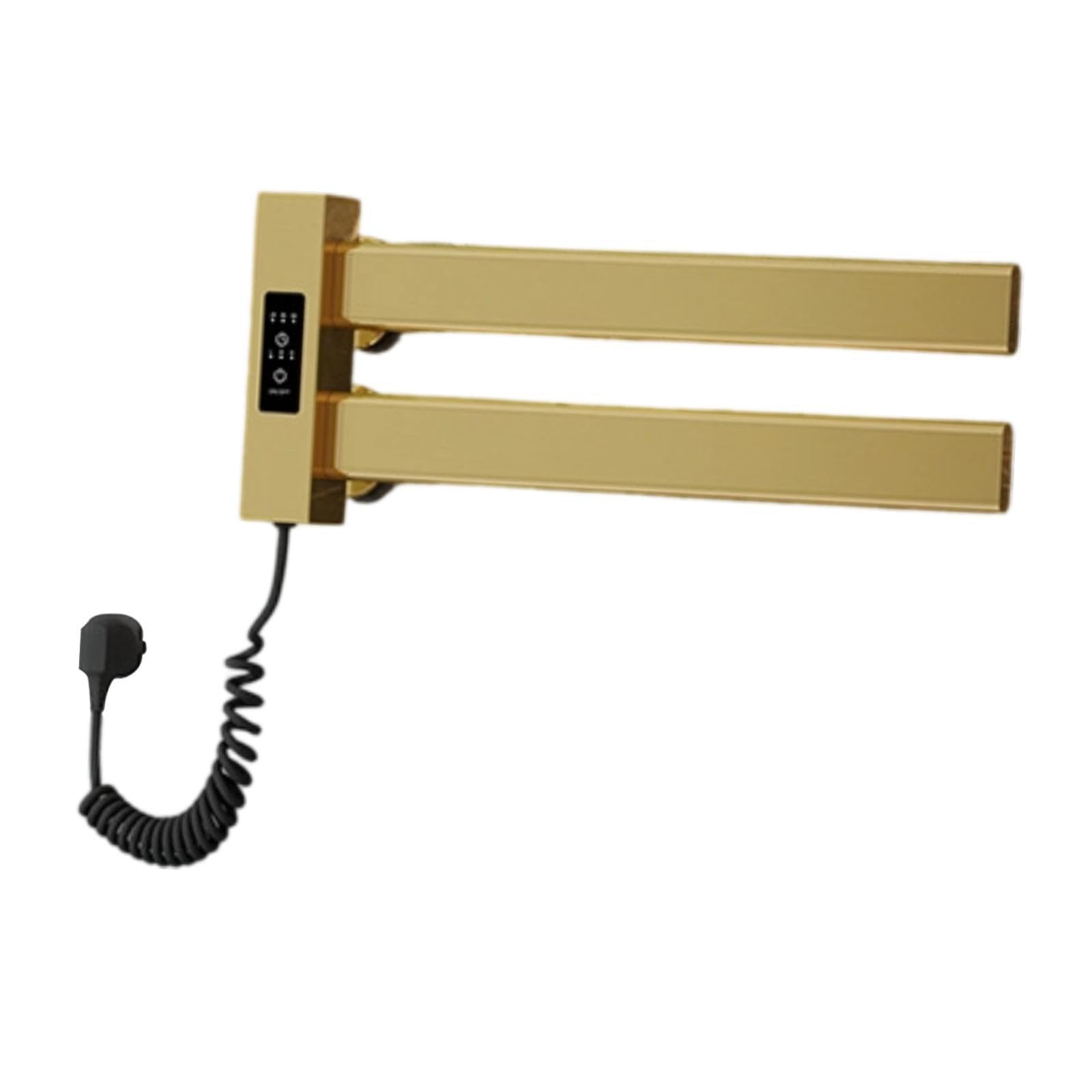 Qianly Scaldasalviette Elettrico, Design Moderno, Riscaldatore E Asciugatore Intelligenti, Struttura in Alluminio Impermeabile, Riscaldamento Costante, Oro