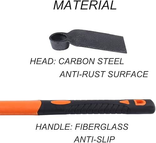 Vista 15 de Azada de hacha de doble cabeza con Adze forjado resistente y mango ergonómico antideslizante para jardinería, caza, paisajismo al aire libre 1.535