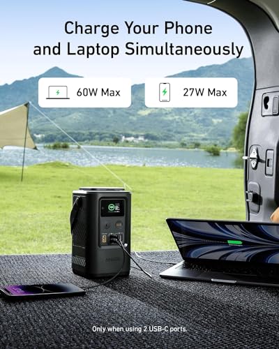 Image of Anker 548 Power Bank: 60,000mAh Portable Charger with 60W USB-C, Emergency Lighting, Solar Rechargeable - Ideal for Travel, Camping, and Home Backup Power Supply, Includes Travel Pouch