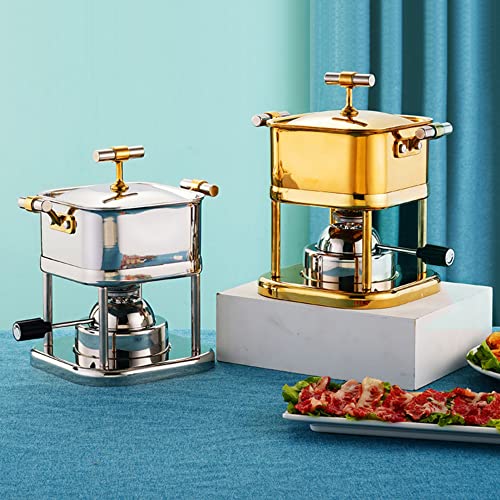 Buffet de poêles chaudes en acier inoxydable doré pour fêtes