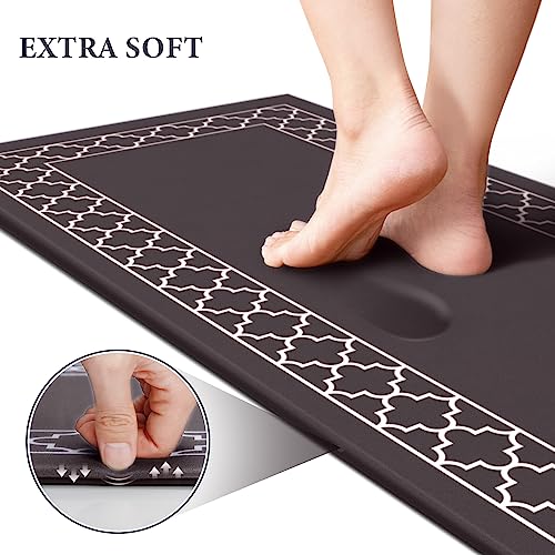 Luxstep Kitchen Mat Set Of 2 Anti Fatigue Mat, Non Slip Kitchen Rugs And Mats Waterproof Memory Foam Kitchen Rug, Standing Desk Mat Floor Mats For House,Sink,Office,Kitchen (Chocolate) #TOP5