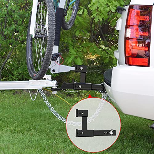 Image of Nilight Dual Hitch Extension with Bolt Nut Kit Fits for 2 inch Receiver Extender to 10 inch Max Length Adjust 7-1 /2 inch Riser or Drop 4,000 lbs GTW