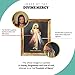 Divine Mercy Picture Printed on Canvas Textured Paper with Antique Gold Frame; 8 x 10 inches; Jesus I Trust in You; Catholic Religious Inspirational Wall Art Depicting the Christ; Hangs or Stand-Alone