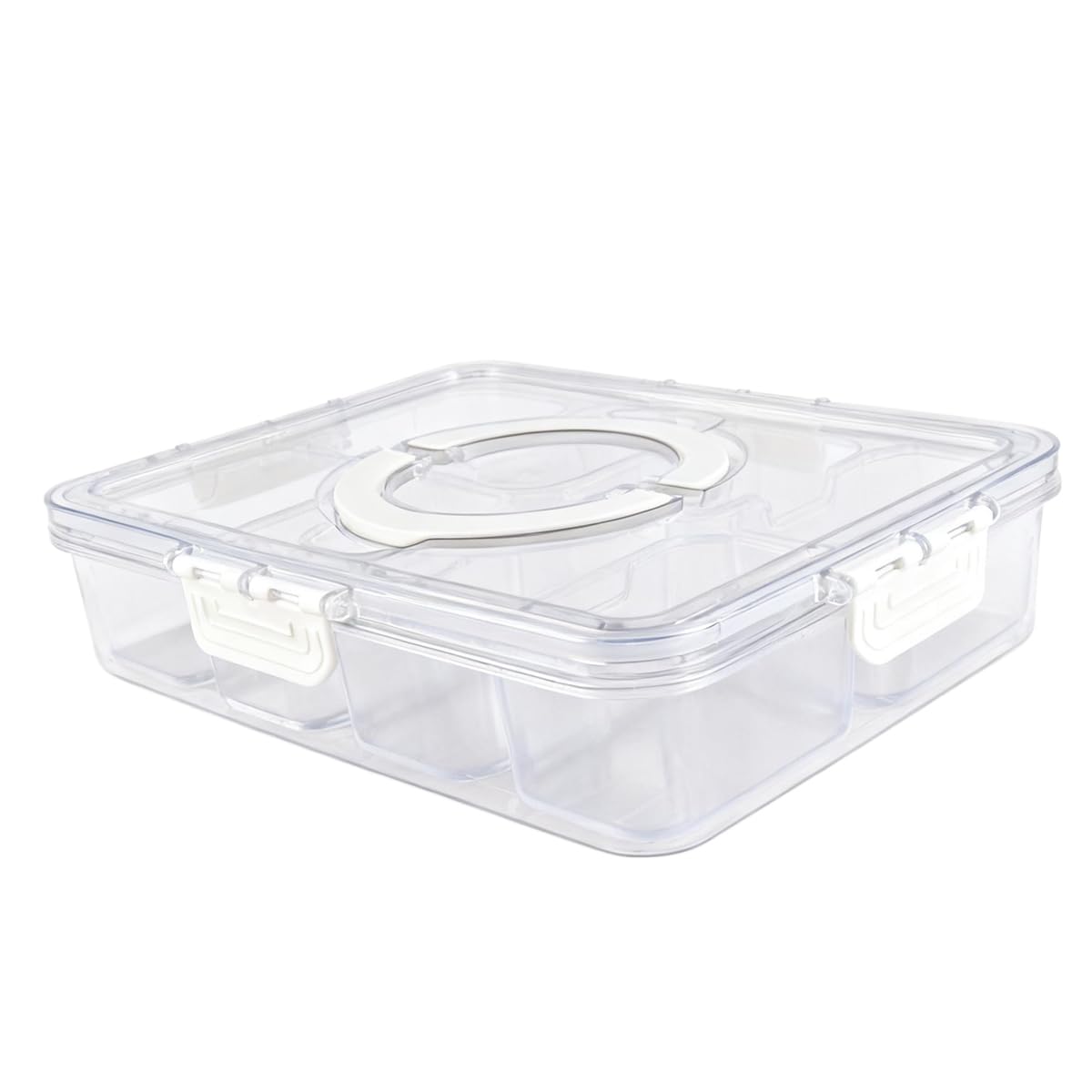 Boîte à collation pour voyage et pique-nique avec plateau de service divisé transparent