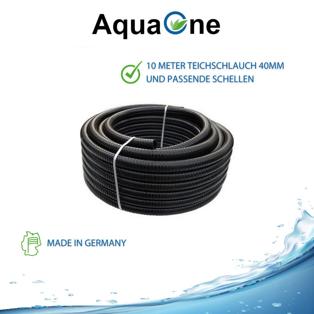 AquaOne Zestaw filtrów komorowych z pompą do oczka wodnego i oczyszczaczem wody, pompa filtrująca CBF-550 B do stawu o pojemności do 90 000 litrów, kompletny zestaw z oczyszczaczem UVC 110 W, pompa