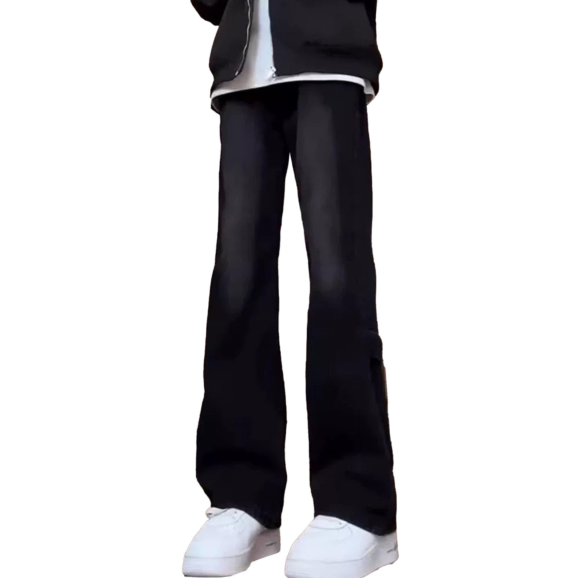 Maiyifu-GJ Men's Button Zipper Accents Jeans Slim Fit Stretch Denim Pants Casual Fashion Streetwear Jean Trousers (Black,Small)