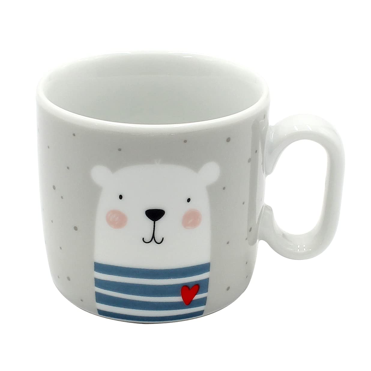 Dekohelden24 Children's Mug with Handle/Bear/Saying - Bärenstark/H/Diameter Approx. 6.8 x 7.4 cm Capacity 150 ml Porcelain