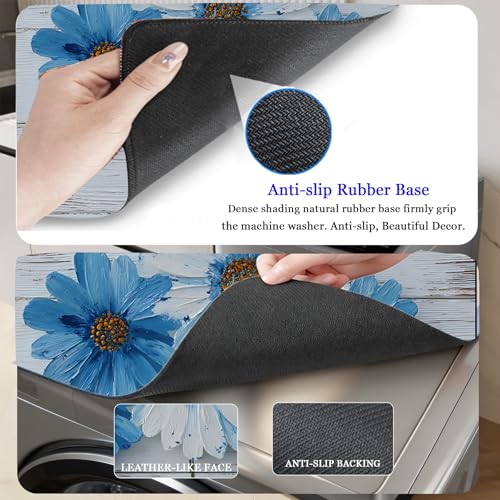 Image of Washer and Dryer Covers for the Top, Non-slip Dryer Top Protector Mat, Dust-proof Washing Machine Cover, 23.6 inch x 19.7 inch (daisy, 23.6 inch x 19.7 inch)
