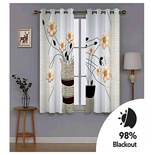 Rideaux occultants imprimés fleurs 132x160 cm pour chambre d'enfant - 2
