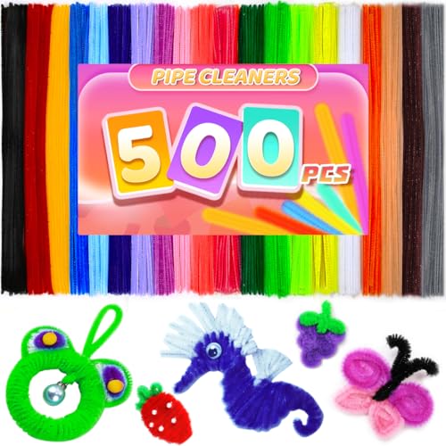 Image of Praisebank Craft Pipe Cleaners (500pcs 20 Colors), 12 Inch Long