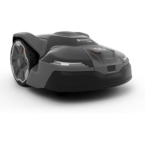 Husqvarna 410iQ Automower Robotic Mower, 0.5 Acre Mowing Capacity, Wire Free Robot Lawn Mower with Charging Station, RS1 EPOS Reference Station and Replacement Blades, 970727401