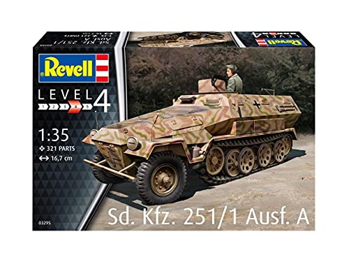 Revell 03295 Sd.Kfz. 251/1 AUSF.A, Panzelmodellbausatz 1:35, 16,7cm originalgetreuer Modellbausatz für Fortgeschrittene… – Bild 3