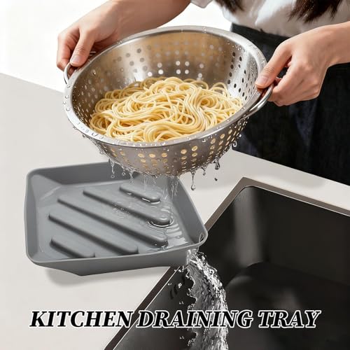 Alfombrillas para encimera de cocina de silicona antideslizante con boquilla de drenaje 3