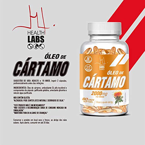 Óleo de Cártamo 2000mg Health Labs 60 Cápsulas