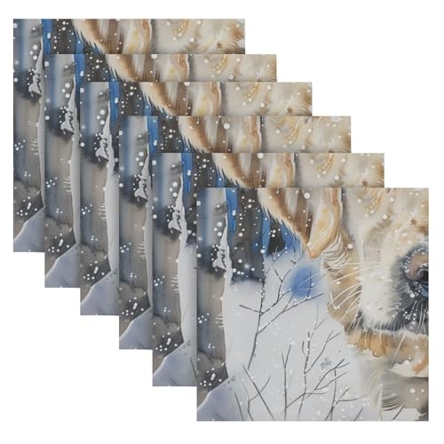 Servilletas de tela winter cloth set x6 multicolor miniatura 2