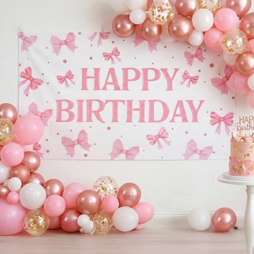 Fondo Fotográfico Rosa con Lazo para Fiestas 180x110 cm miniatura 4