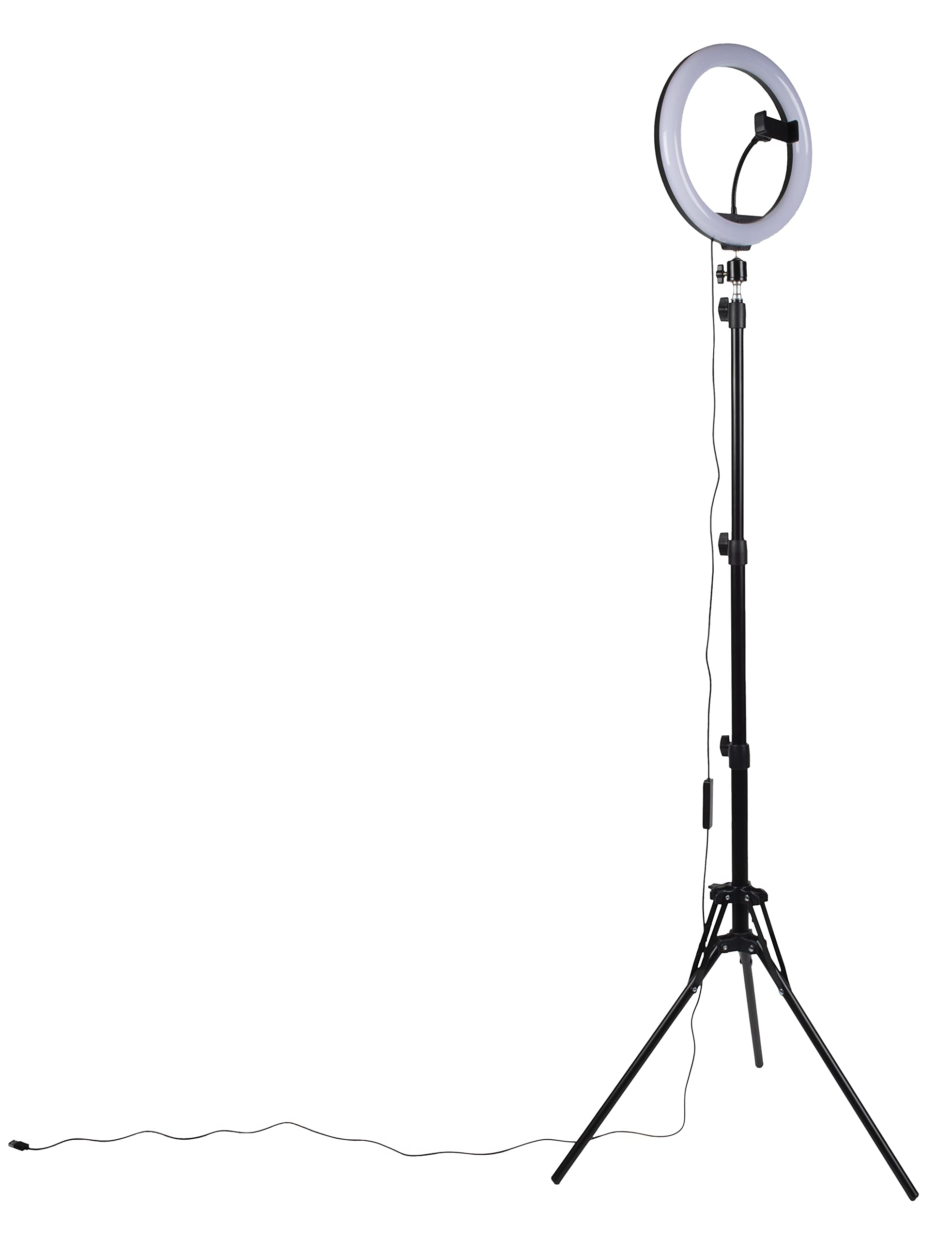Konix Geek Star Anello luminoso con treppiede LED Ring Light Stand Quartz 26 cm per smartphone - Treppiede telescopico - Telecomando incluso