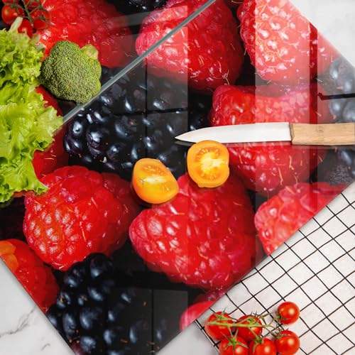 Planche à découper framboises mûres 2x30x52cm plaque de cuisson multifonctionnelle