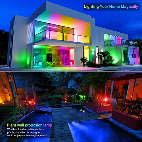 Turbo Sii Led Flood Light Outdoor, 500W Rgb Color Changing Landscape Lighting With Remote,3 Modes,Ip66 Waterproof,Us 3-Plug(Pack Of 2) #TOP1