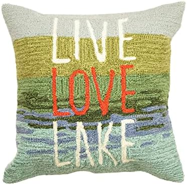 Liora Manne Frontporch 4507/03 Live Love Lake Water Pillow, 18" x 18"
