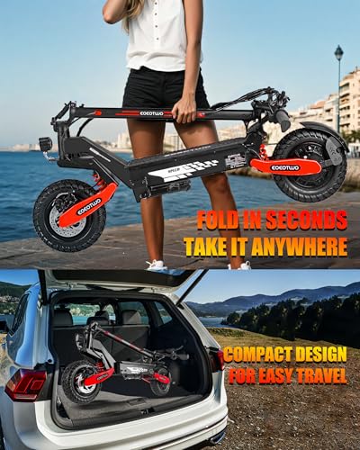 Image of Electric Scooter for Adults,31 /38 MPH 1200W /2400W Peak Motor | 11 inch Off-Road Tires Fast E Scooter, Up to 20 /45 Miles Range, Dual Suspension, 330 lbs Max Load, Foldable