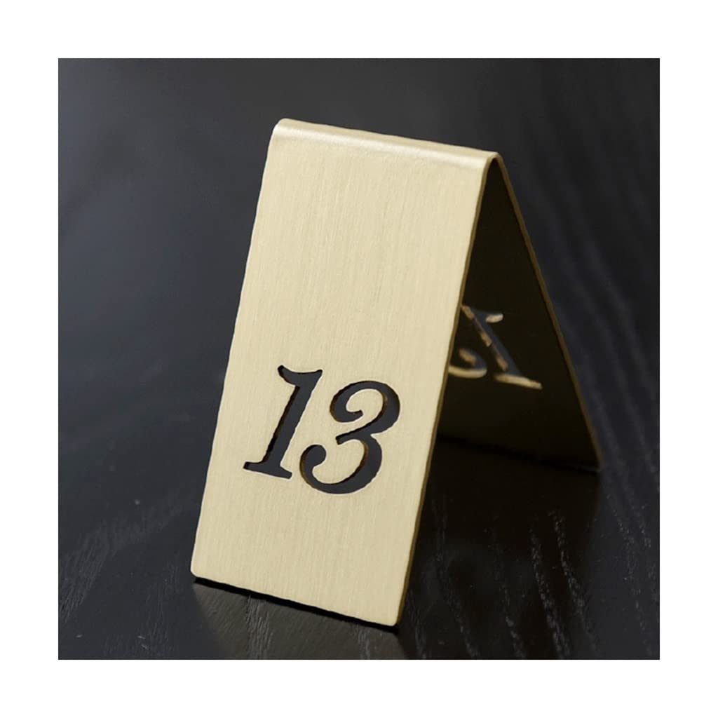 Placas de señalización de escritorio con números de mesa de pie, huecas, de doble cara, 6,5 cm × 6,5 cm × 4 cm, para restaurante, cafetería, bar, marcador de mesa de latón, tarjeta de asiento reserva