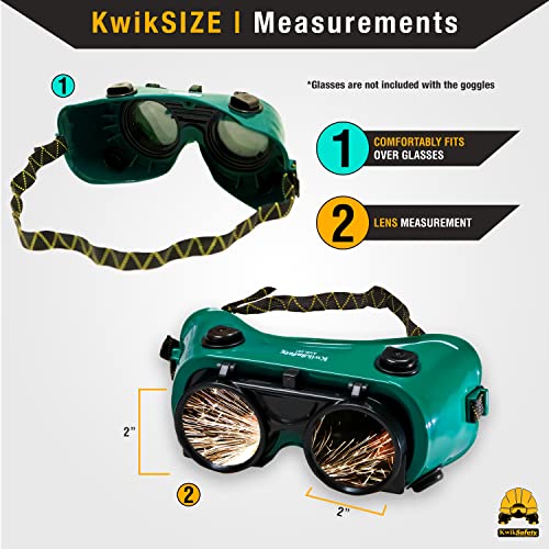Image of KwikSafety - Charlotte, NC - OWL Welding Goggles Flip-Up [ANTI-FOG, Snug FIT] Shade 5 Industrial ANSI Ventilation Infrared Safety Plasma Welding Torch Brazing Flame Cutting Gas Oxy-Acetylene /Green