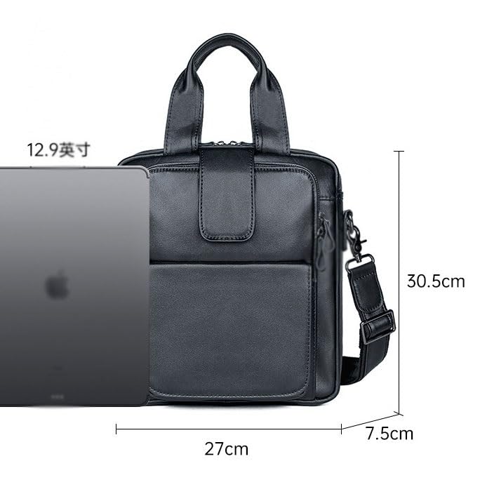 JSEIAJB Korean Fashion Genuine Leather Men's Oblique Cross Headband Cowhide Handheld Shoulder Briefcase2