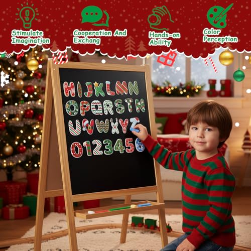 Image of PATPAT 38Pcs Christmas Fridge Magnets Alphabet Numbers Colorful Decor | Arrange Across Refrigerator or Whiteboard Surfaces, Add Seasonal Color to Party Displays, Useful for Secret Santa Exchanges