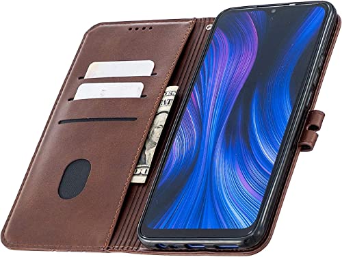 IMIRST Flip Case for Motorola Moto G50 5G Simple Solid Kickstand Card Slots Wallet Faux Leather Holsters Cover Phone Case Compatible with Motorola Moto G50 5G. HX Retro Brown - Image 2