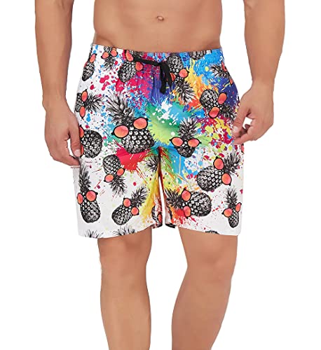 Loveternal Mens Pineapple Long Swimming Trunks Boys Casual Funny Tropical Beach Shorts Hawaiian Quick Dry Swim Trunks With Mesh Liner Bathing Suits For Vacation 3Xl #TOP2