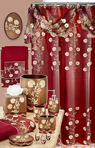 Popular Bath Ombre Rose Design Tooth Brush Holder, Burgundy #TOP6