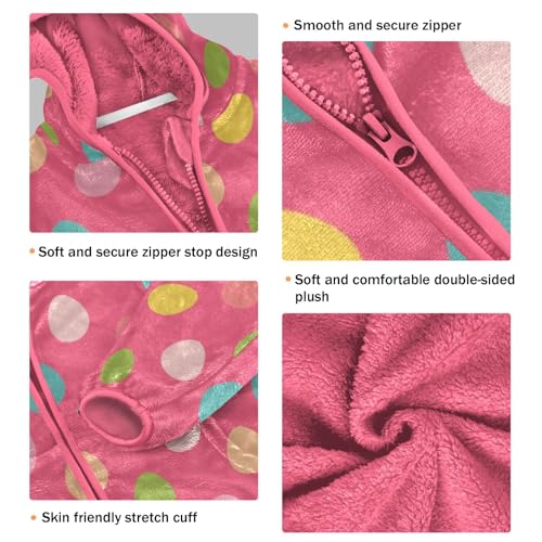 OTVEE Easter Colorful Eggs Pink Kids Hoodie Jacket Fall Spring Full Zip Warm Outwear Coat3