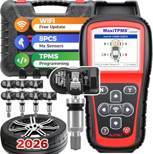 Autel MaxiTPMS TS508WF KIT TPMS Outil de Diagnostic, mit 8 MX-Capteurs[Valeur: 240€] Programmation Capteur TPMS, WIFI Ver. TS501 PRO TS401 TS508WF TS408,...