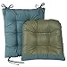 Klear Vu Omega Non-Slip Rocking Chair Cushion, Assembled in USA, Thick Tufted Design, Includes Seat Pad & Back Pillow with Ties, 17x17 Inches, 2-Piece Set, Twillo Marine Blue 2 Count