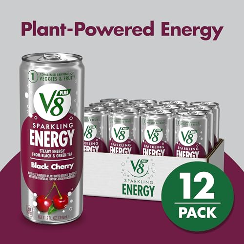 V8 +Energy 200000027625 Sparkling Black Cherry Juice Energy Drink thumb #1