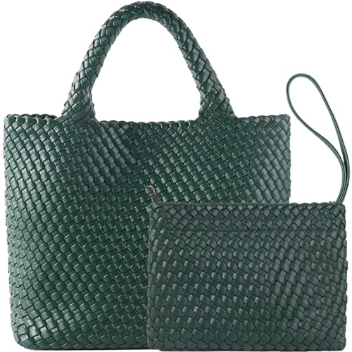 Image of JINMANXUE Fashion Woven Bag Shopper Bag Travel Handbags and Purses Women Tote Bag Large Capacity Shoulder Bags