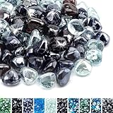 Skyflame 10-Pound Blended Fire Glass Diamonds for Fire Pit Fireplace...