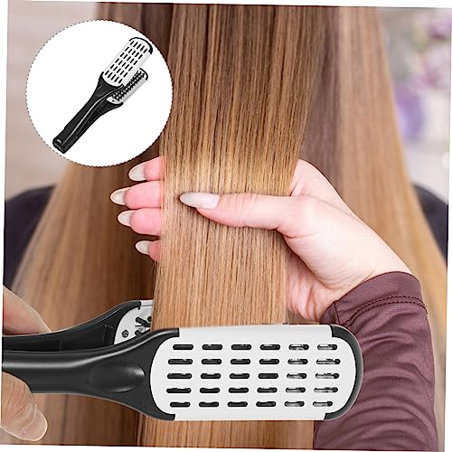 Peine alisador moldeado con cerdas de jabalí herramienta de estilizado de doble cara para alisar y desenredar para todo tipo de cabello compacto y fácil de usar miniatura 7