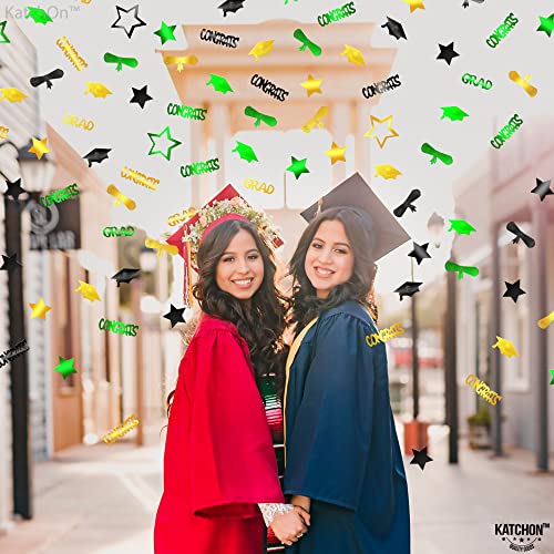 Image of Graduation Decorations 2026 | Congrats Grad Confetti 2026 - Pack Of 1000 | Graduation Confetti class of 2026, Green And Gold | 2026 Graduation Table Decorations, Katchon