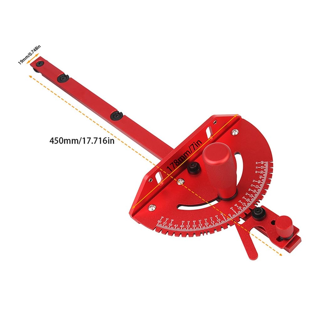 Gauge Mitra Per Sega Da Banco | Manico In Lega Alluminio, Lunghezza 450mm | Per Lavorazione Legno | Dorato - Foto 2