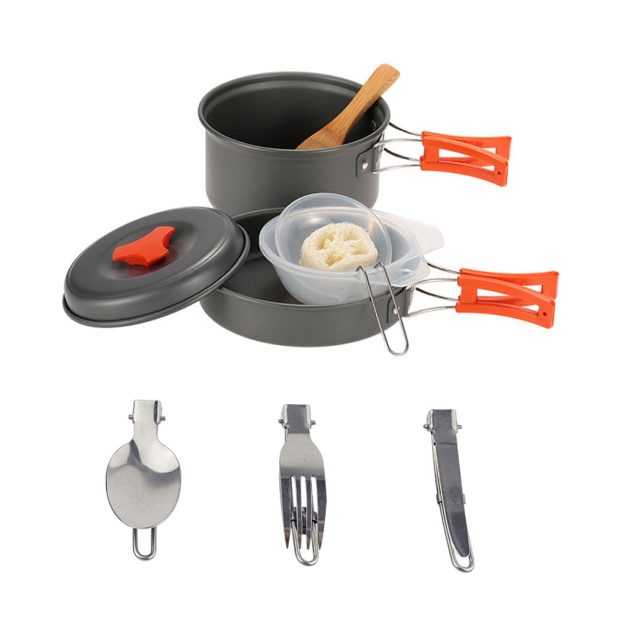 BESPORTBLE 1Set Portable Camping Cooking Pot Picnic Cookware Kit for Person Lightweight Outdoor Cooking Tool for Hiking Climbing BBQ and Picnics Easy to Store and Carry
