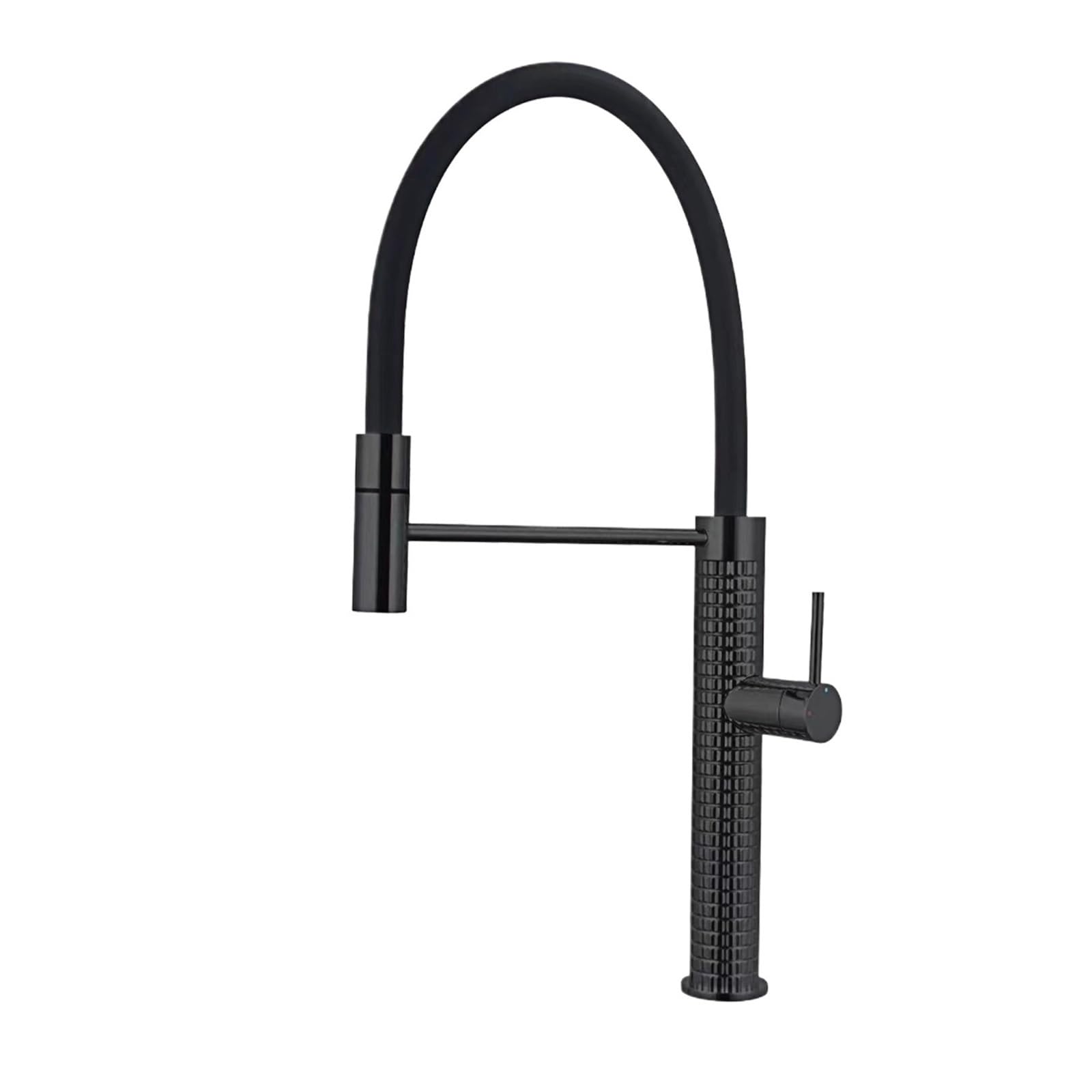 Rubinetto da cucina in ottone nero, design di lusso di alta gamma, monoforo, maniglia singola, estraibile, doppio controllo for acqua calda e fredda.(Matte Black 02)