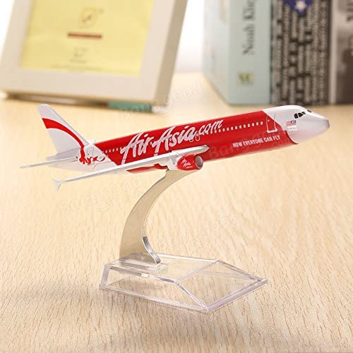 Image of Toys uncle metal Diecast Aeroplane Scale Model, (A320 Air Asia 16 Cm), Multicolor
