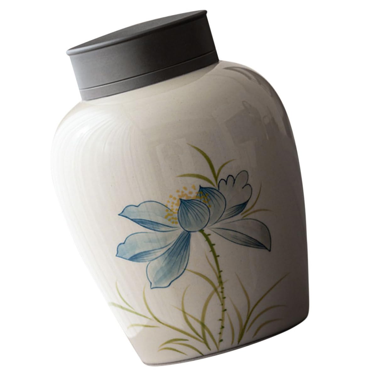 ifundom Lata de Té de Cerámica de 700ml Superficie Lisa y Fácil de Limpiar, Recipiente Hermético Adecuado para Almacenar Té Suelto y Alimentos en Cocina